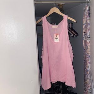 Baby Pink Fringe Tank